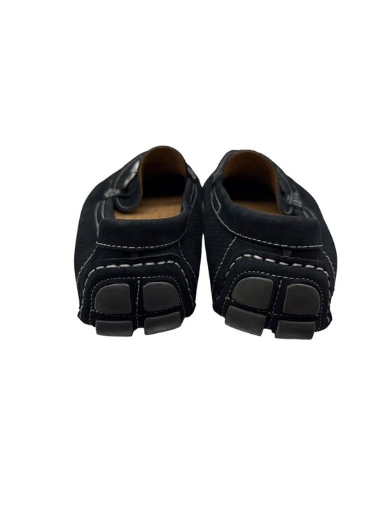 Mens 14th & Union Black Perforated Leather Loafers 11M With Silver Buckle Accent main image 5